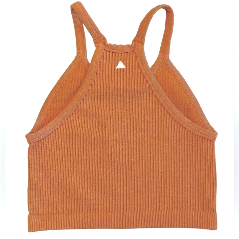 Balance Athletica Orange Ribbed Crop Racerback Top - Picture 2 of 4